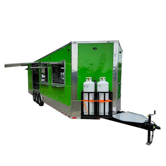 8.5' X 30' Lime Green Pizza Event Catering Concession Food Trailer - SLE Equipment - 1