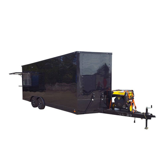 8.5' X 20' Black Concession Trailer Food Event Catering - SLE Equipment - 1