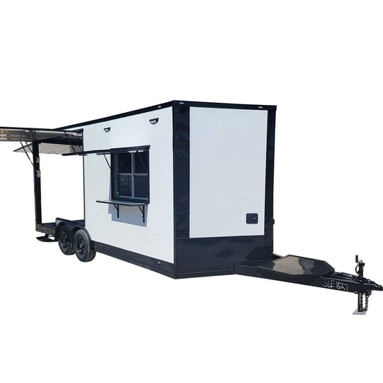 8.5' X 20' White Concession Trailer Food Event Catering - SLE Equipment - 1