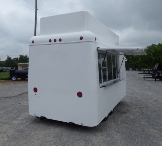 7' x 14' White Fiberglass Smoothie Ice Cream Yogurt Food Event Concession Trailer