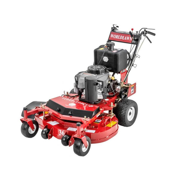 Worldlawn Belt Driven Walk Behind Mower Front Left