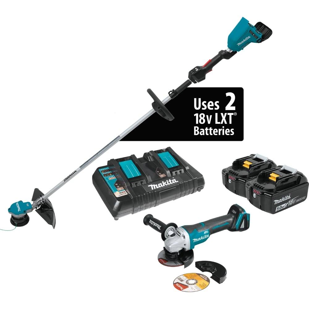 Makita XRU09PTX118V Cordless String Trimmer Angle Grinder Kit