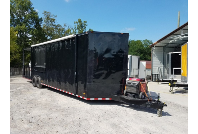 Unveiling the 8.5' x 30' Black on Black Porch Style Concession Food Trailer: A Complete Culinary Powerhouse