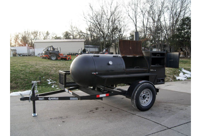 Smoker Trailer Pull Behind Wood 59"x 29" Charcoal Pit Wood Cage BBQ Cooker