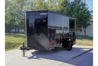 7x12 Black Concession Porch Trailer Food Serving Merchandising