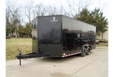 8.5x18 Black V-Nose Enclosed Trailer with Blackout Package (2) 3,500lb Axles