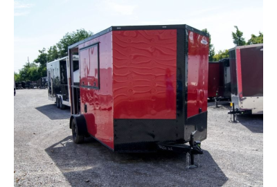 Concession Trailer 7'x12' Red Patio Food Serving Merchandising