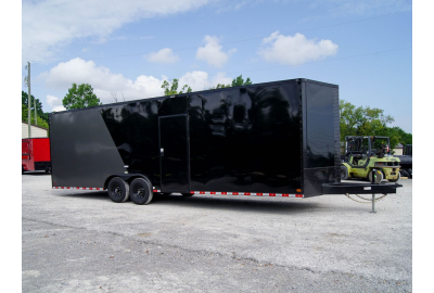 8.5x28 Charcoal/Black Enclosed Trailer with Blackout Pkg (2) 7K Axles Storage