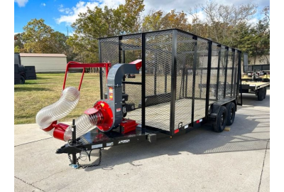 Introducing the Land Shark LSDL-18VGDE Leaf Debris Loader Utility Trailer Bundle with Tarp Kit