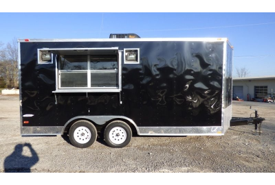 Elevating Culinary Adventures: The Black 8.5'x16' Concession Trailer for Food Event Catering BBQ