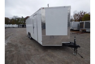 Unveiling Excellence: Enclosed Trailer 8.5' x 20' White 3500lb Axles - Cargo Hauler Storage