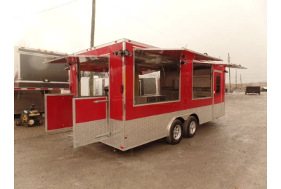 8.5' x 20' Concession Food Red Kettle Corn Trailer