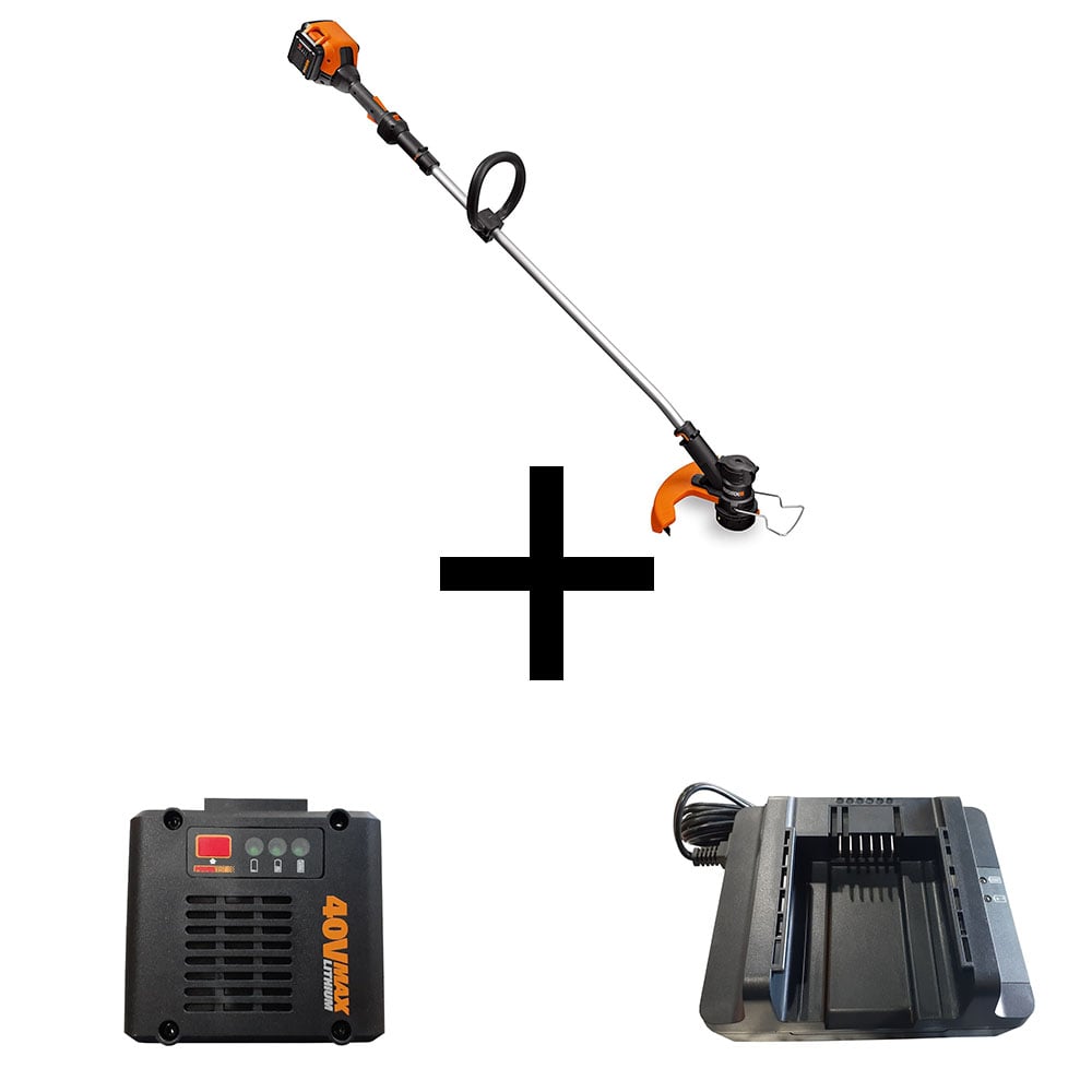 WORX WG168 40 Volt Lithium Ion Cordless Grass String Trimmer and Edger