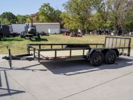 6.4x16 Utility Trailer Dovetail (2) 3500lb Axles with Gate