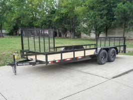 7' X 18' Tandem Axle Dovetail Utility Trailer with Side Gate