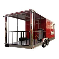 Concession Trailer 8.5'x20' BBQ Smoker Catering Event (Red)