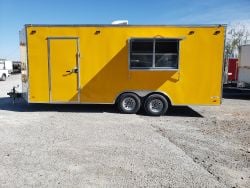 8.5' X 20' Yellow Food Catering Concession Trailer