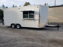 8.5' x 18' White Concession Food Trailer with Appliances