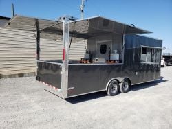 8.5' x 24' Charcoal Gray BBQ Porch Concession Trailer with Restroom