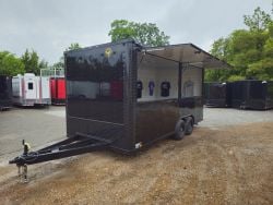 8.5' X 18' Concession Trailer Black Marketing Event T-Shirts