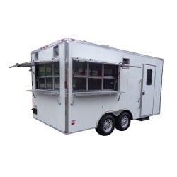 Concession Trailer 8.5'x16' White - Event Food Catering Enclosed Kitchen