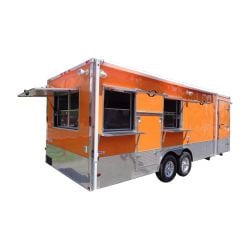 Concession Trailer 8.5' x 24' (Orange) Event Kitchen Catering Food BBQ Restroom
