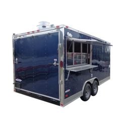 Concession Trailer 8.5' x 17' (Blue) Catering Enclosed Food Cart