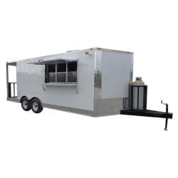 Concession Trailer 8.5'x 20' White - BBQ Vending Event Catering 