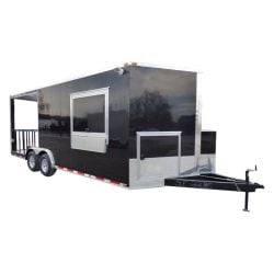 Concession Trailer 8.5'x20' Black - BBQ Smoker Vending Catering