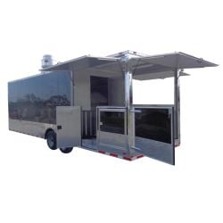 Concession Trailer 8.5' x 28' Black - BBQ Smoker Food Catering Event Restroom