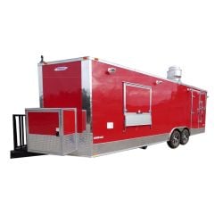 Concession Trailer 8.5' x 24' (Red) Event Catering BBQ Smoker Enclosed