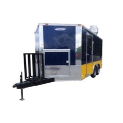 Concession Trailer 8.5'x14' Indigo Blue and Yellow - Food Catering Event