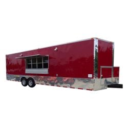 Concession Trailer 8.5'x28' Red - Food Catering Enclosed Kitchen