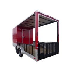 Enclosed Trailer 7' x 20' Red Hybrid Motorcycle Event Trailer