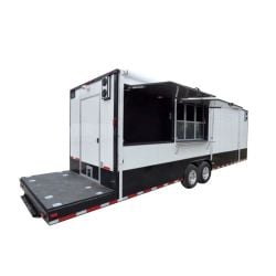 8.5' x 28' White Catering Event Trailer Concession Food Trailer