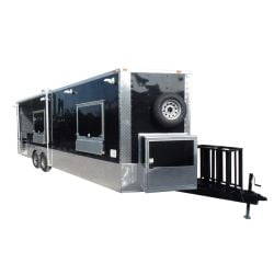 8.5' x 26' Concession Food Trailer Black Event Catering