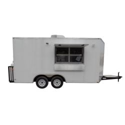 8.5' x 16' Concession Food Trailer White Event Catering