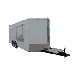 8.5' x 18' Concession Food Trailer White Event Catering