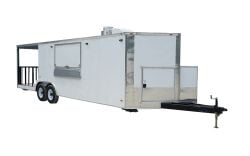 Concession Trailer 8.5' X 26' White BBQ Event Catering 