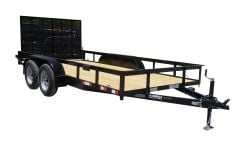 Utility Trailer 6.4' x 14' Spring Assist A-Frame Gate Tire Rack Tandem Axle