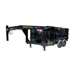 7x12x4 Gooseneck Hydraulic Dump Trailer with (2) 6,000 lb. Axles powder coated 