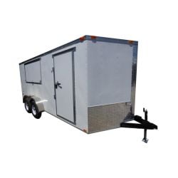 Concession Trailer 7'x16' White with serving window