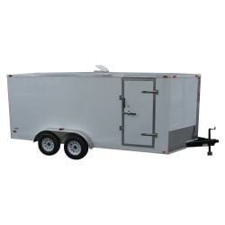 7x16 White V-Nose Enclosed Trailer Lawn Mower Cargo Trailer Storage