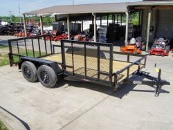 7x14 Utility Trailer with Side Gate and Double Brake (2) 3,500lb Axle
