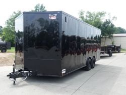 8.5x20 Black V-Nose Enclosed Trailer with Blackout Pkg (2) 5,200lb Axles