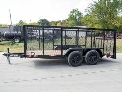 6.4x16 Dovetail Utility Trailer with 4ft Mesh Side (2) 3,500lb Axles