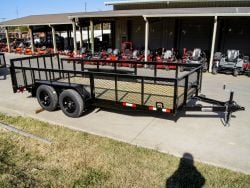 6.4x16 Tandem Dovetail Utility Trailer with 2ft Mesh Sides