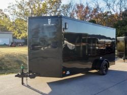 7x14 Enclosed Trailer Black V-Nose Blackout Package 3,500lb Axle