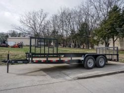 6.4x18 Tandem Dovetail Utility Trailer with Side Gate Side View