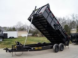 7x16 Telescopic Dump Trailer with 3ft Sides (2) 7K Axles